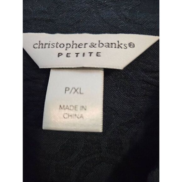 Christopher & Banks navy blue zip up jacket.  Size P/XL. - Picture 4 of 5